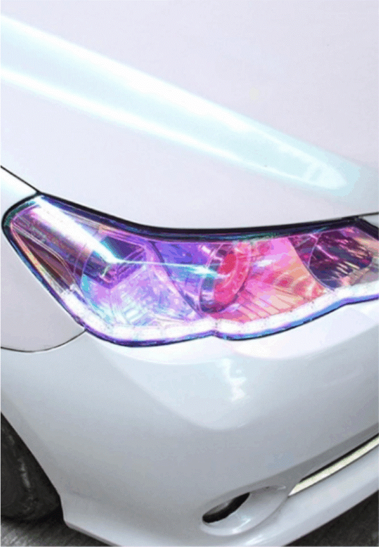 Autófényszóró lámpabúra fólia kavicsvédő színes kaméleon sötétítő