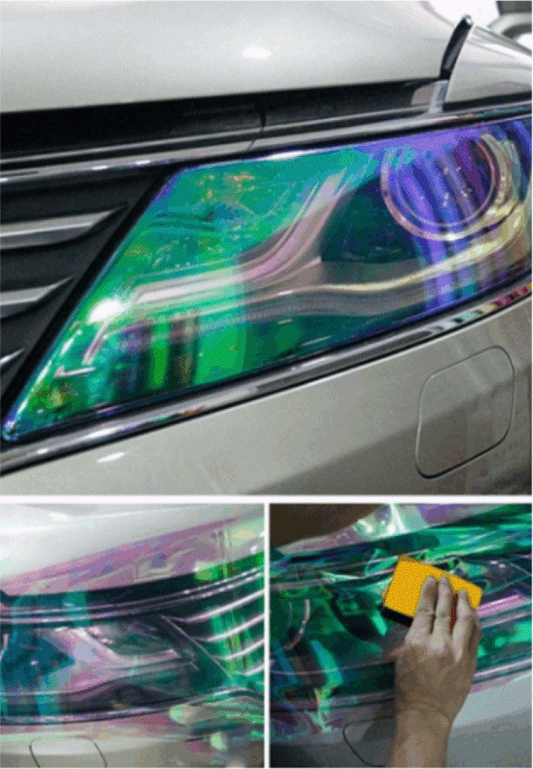 Autófényszóró lámpabúra fólia kavicsvédő színes kaméleon sötétítő