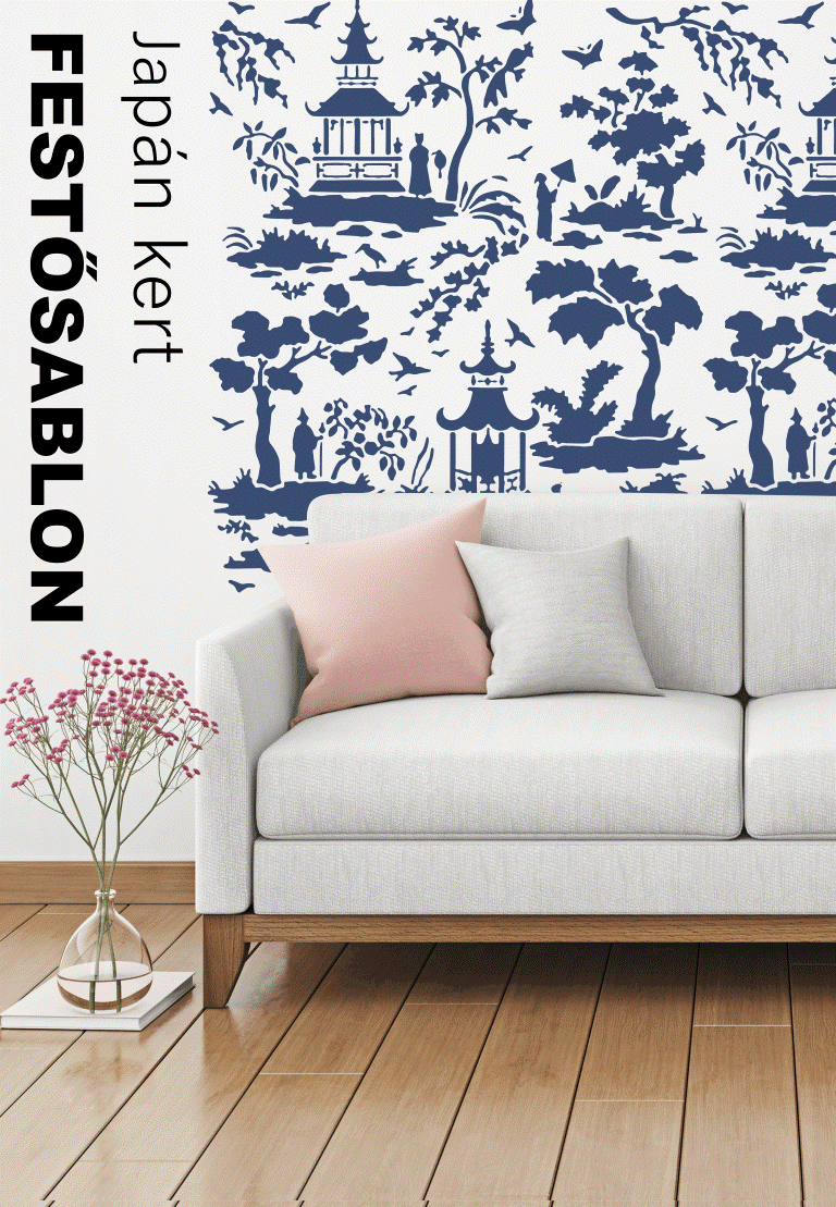 Japán kert festősablon