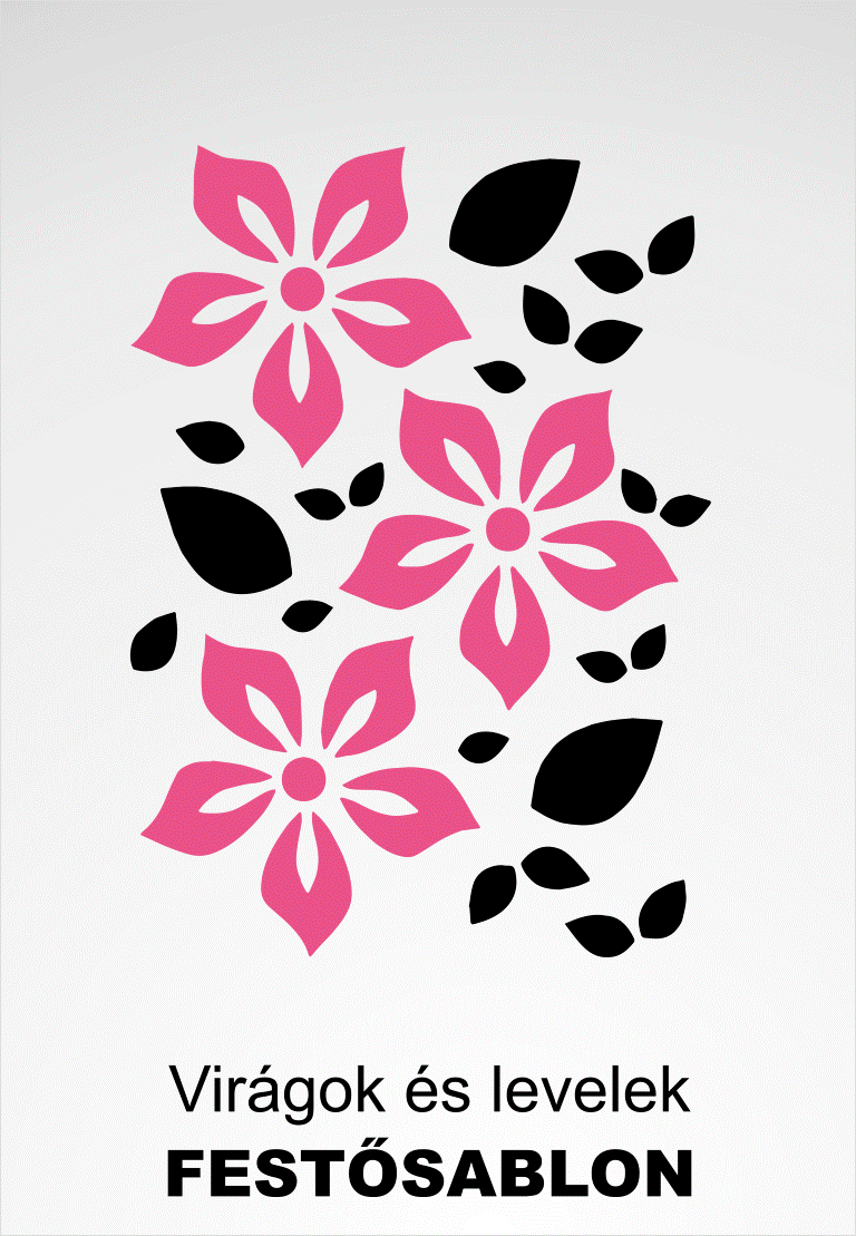 Virágok és levelek festősablon